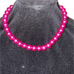 Hot Pink Beaded Statement Necklace 💕